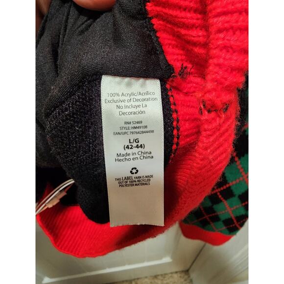 Holiday Time "Light-Up" Straight Outta North Pole Mens L Ugly Chrsitmas Sweater - Picture 9 of 11